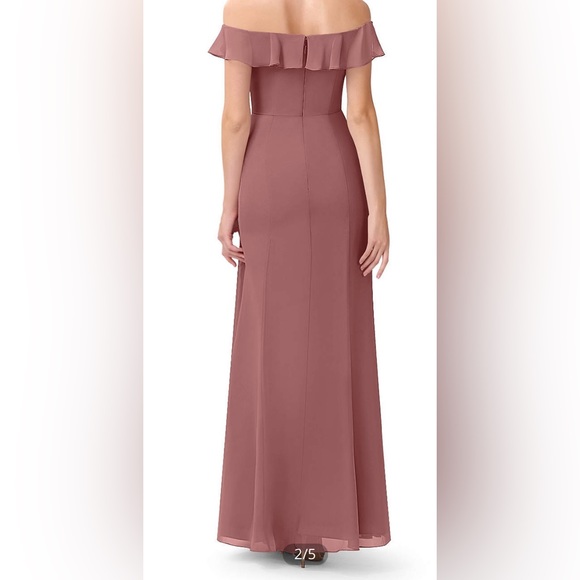 Azazie A-Like Off The Shoulder Chiffon Floor-Length Dress - Picture 2 of 7